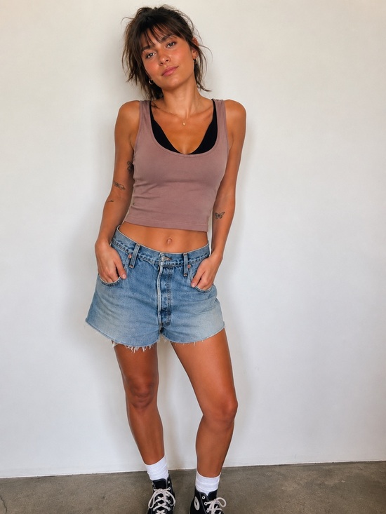 SHEIN Tops - SHEIN Tank Top Bundle | Mauve Tank + Black Ribbed Crop | XS & S